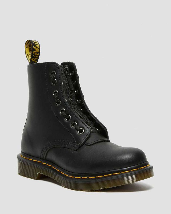 Dr Martens Womens 1460 Pascal Nappa Zipper Ankle Boots Black - 31795ZNEG